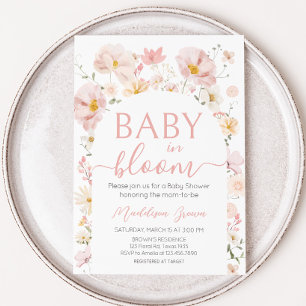 Invitación Bebé de arco de flores silvestres en Baby Shower e