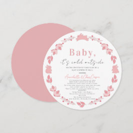 Invitación Bebé de arte folclórico rosado es Baby Shower frío