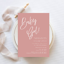 Invitación Bebé de Bohemian Baby Shower, una niña rosa y Rosa