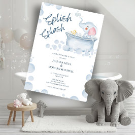 Invitación Bebé de Burbujas Azules Celebración de Shower Anim