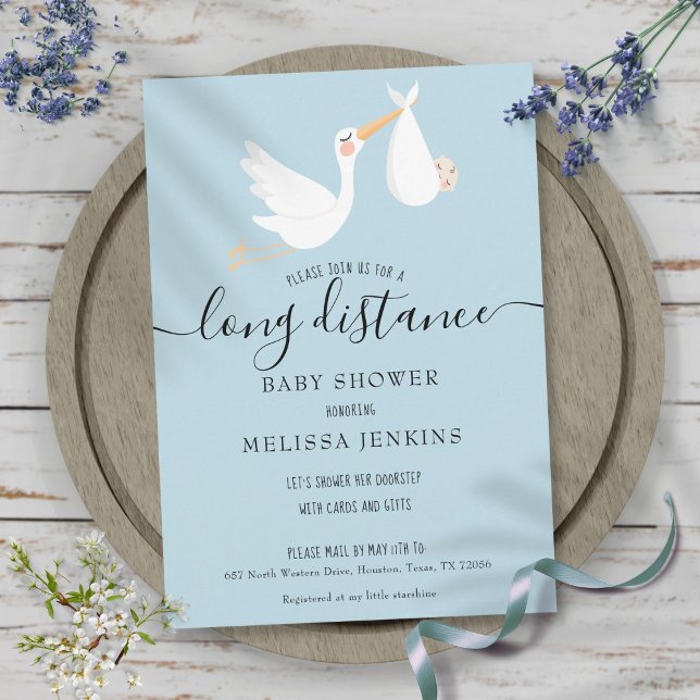 Invitación Bebé de ducha a larga distancia rociado por correo (Long Distance Shower Baby Sprinkle By Mail Invitation)