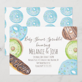 Invitación Bebé de ducha de donut de acuarela Sprinkle Dulce