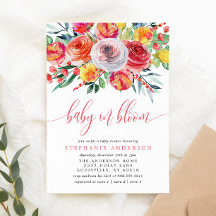 Invitación Bebé de Flor Silvestre en Floración Fiesta Floral