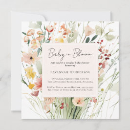 Invitación Bebé de flores silvestres en Baby Shower de pareja