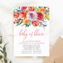 Invitación Bebé de flores silvestres en Baby Shower floral en