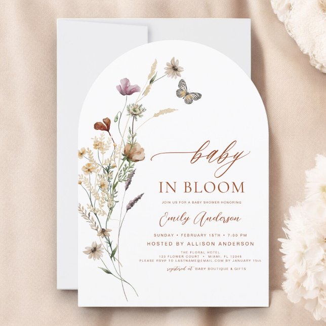 Invitación Bebé de flores silvestres en Bloom Baby Shower Ter (Subido por el creador)