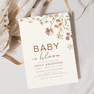 Invitación Bebé de flores silvestres en Bloom Baby Shower Ter