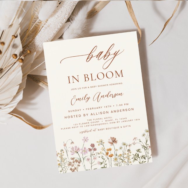 Invitación Bebé de flores silvestres en Bloom Baby Shower Ter (Subido por el creador)