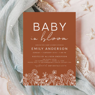 Invitación Bebé de flores silvestres en Bloom Baby Shower Ter