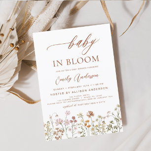 Invitación Bebé de flores silvestres en Bloom Baby Shower Ter