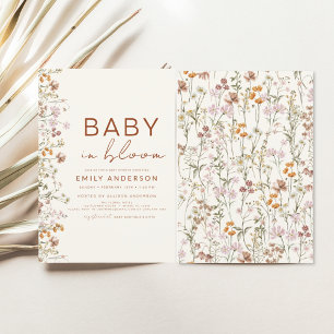 Invitación Bebé de flores silvestres en Bloom Baby Shower Ter