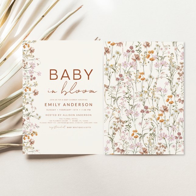 Invitación Bebé de flores silvestres en Bloom Baby Shower Ter (Subido por el creador)