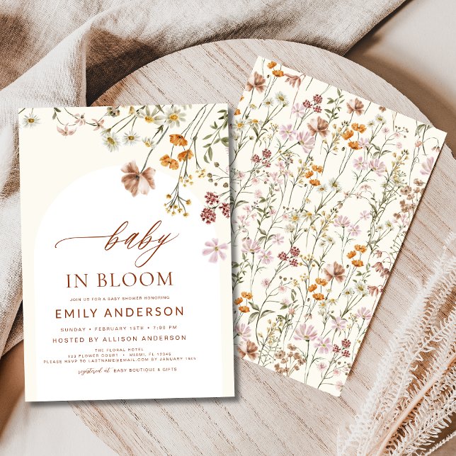 Invitación Bebé de flores silvestres en Bloom Baby Shower Ter (Subido por el creador)