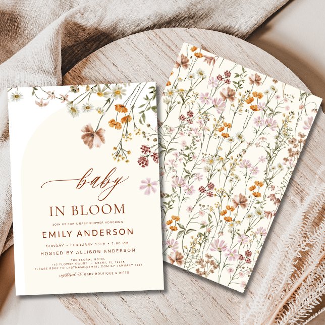 Invitación Bebé de flores silvestres en Bloom Baby Shower Ter (Subido por el creador)
