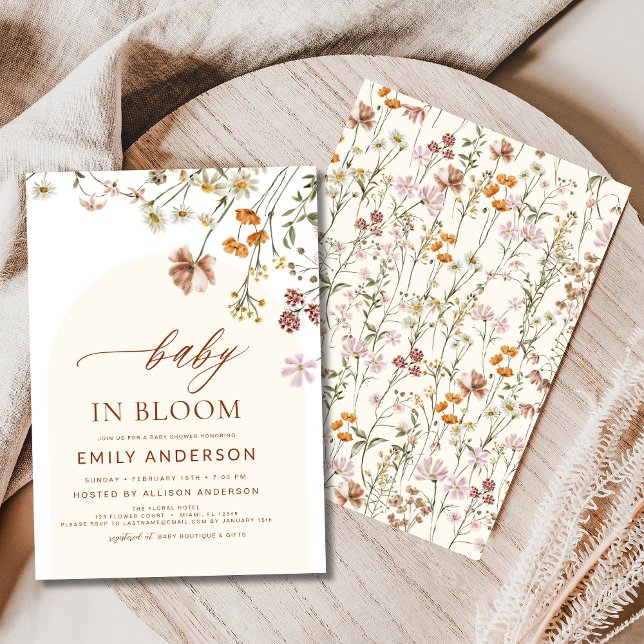 Invitación Bebé de flores silvestres en Bloom Baby Shower Ter (Subido por el creador)