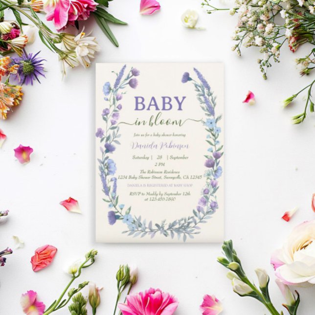 Invitación Bebé de flores silvestres en Bloom Boy Baby Shower (Subido por el creador)
