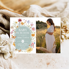 Invitación Bebé de flores silvestres en ducha de Chica en flo