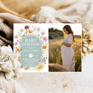 Invitación Bebé de flores silvestres en ducha de Chica en flo
