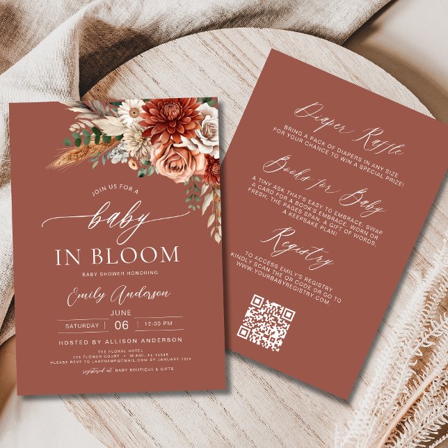 Invitación Bebé de flores silvestres en ducha de otoño en flo (Subido por el creador)