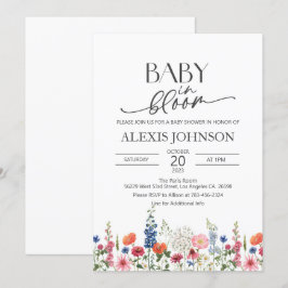Invitación Bebé de flores silvestres en el Baby Shower de Blo