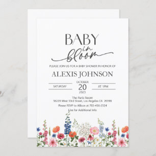 Invitación Bebé de flores silvestres en el Baby Shower de Blo