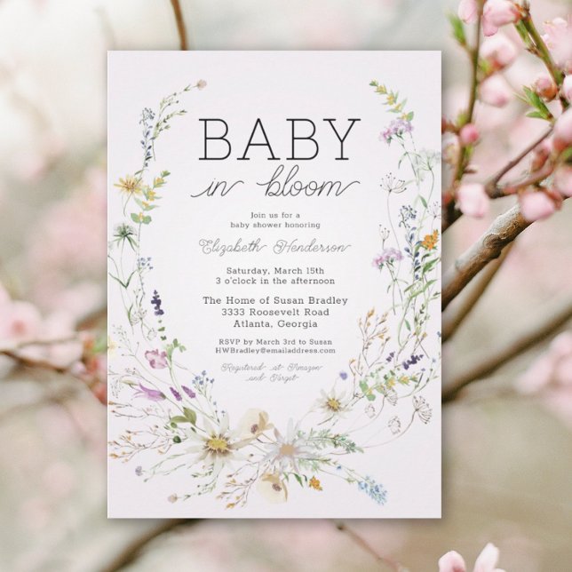 Invitación Bebé de flores silvestres en el Baby Shower de Blo (Subido por el creador)