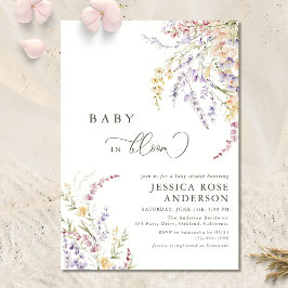 Invitación Bebé de flores silvestres en el Baby Shower de Blo