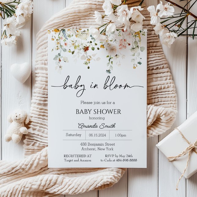Invitación Bebé de flores silvestres en el Baby Shower de Blo (Subido por el creador)