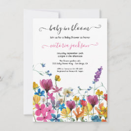 Invitación Bebé de flores silvestres en el Baby Shower de Blo