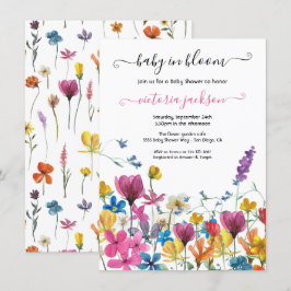 Invitación Bebé de flores silvestres en el Baby Shower de Blo