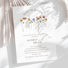 Invitación Bebé de flores silvestres en el Baby Shower de la