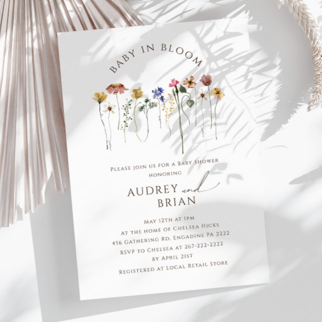 Invitación Bebé de flores silvestres en el Baby Shower de la  (Subido por el creador)