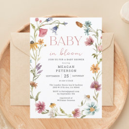 Invitación Bebé de flores silvestres en el Chica de Bloom Bab