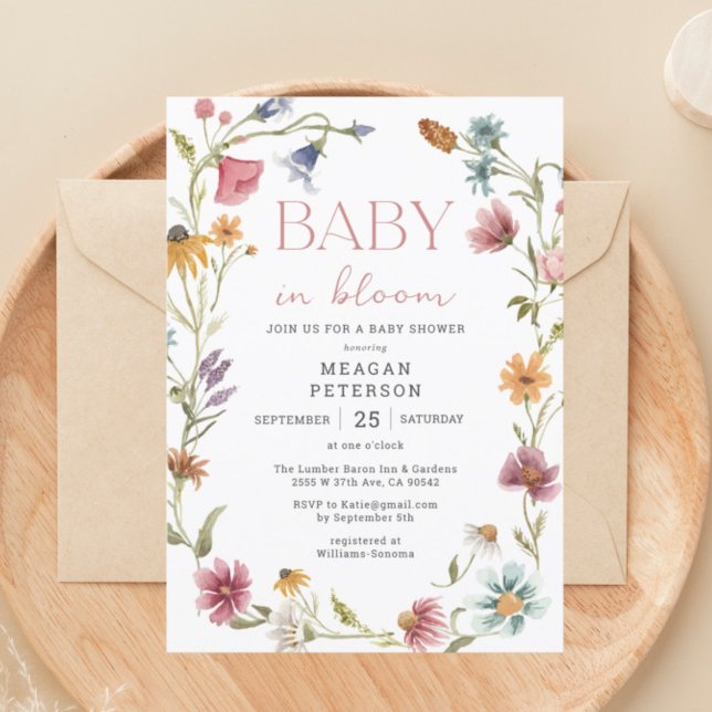Invitación Bebé de flores silvestres en el Chica de Bloom Bab (Subido por el creador)