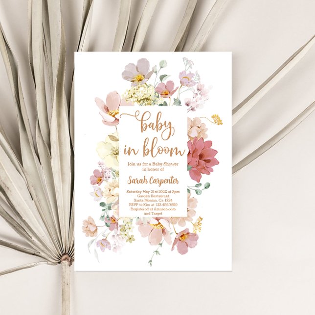 Invitación Bebé de flores silvestres en el chica de ducha de  (Subido por el creador)