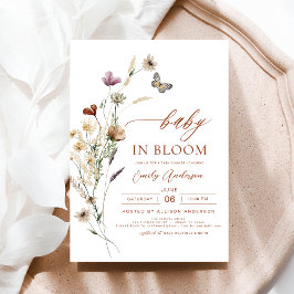 Invitación Bebé de flores silvestres en el floreciente Baby S