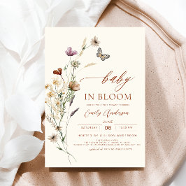 Invitación Bebé de flores silvestres en el floreciente Baby S