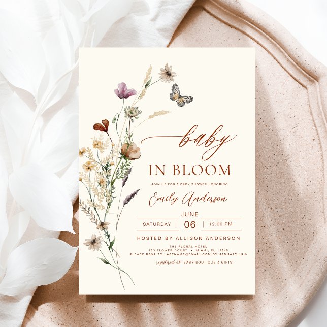 Invitación Bebé de flores silvestres en el floreciente Baby S (Subido por el creador)