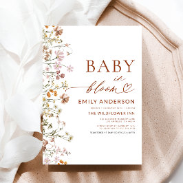 Invitación Bebé de flores silvestres en el floreciente Baby S