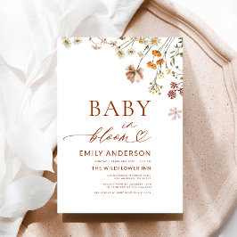 Invitación Bebé de flores silvestres en el floreciente Baby S