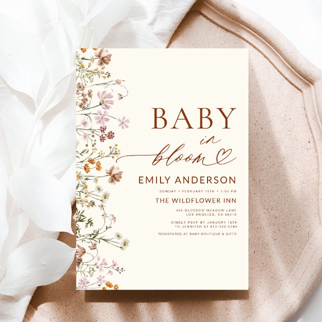 Invitación Bebé de flores silvestres en el floreciente Baby S (Subido por el creador)