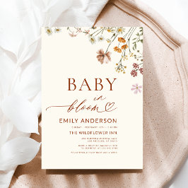Invitación Bebé de flores silvestres en el floreciente Baby S