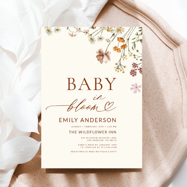 Invitación Bebé de flores silvestres en el floreciente Baby S (Subido por el creador)
