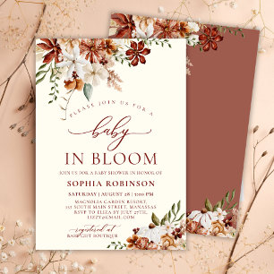 Invitación Bebé de flores silvestres en el floreciente Baby S
