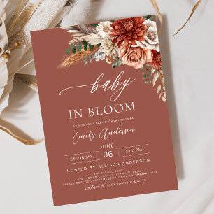Invitación Bebé de flores silvestres en el florecimiento del