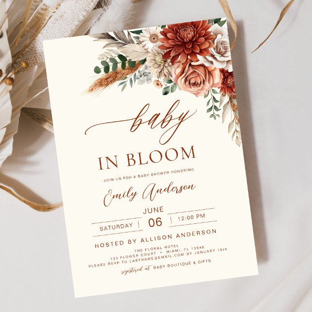 Invitación Bebé de flores silvestres en el florecimiento del  (Subido por el creador)