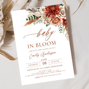 Invitación Bebé de flores silvestres en el florecimiento del 