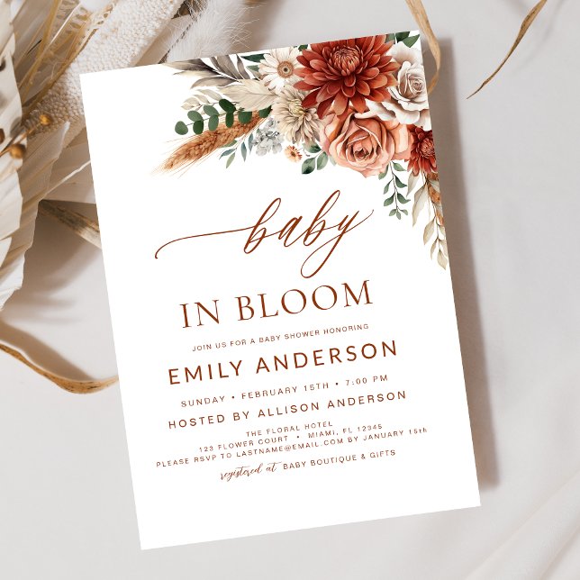 Invitación Bebé de flores silvestres en el florecimiento del  (Subido por el creador)