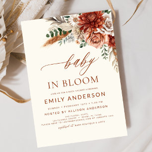 Invitación Bebé de flores silvestres en el florecimiento del 