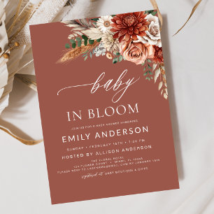 Invitación Bebé de flores silvestres en el florecimiento del